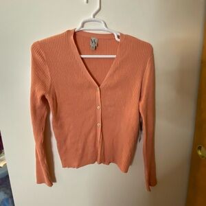 New Worthington Orange Cardigan Button Up, Long Sleeved Size XXL NWT Super Soft!